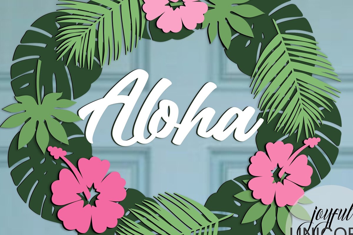 Intra απο ξύλο plywood 3mm-4mm πάχος Aloha Summer Door Wreath Δίασταση 30x30 cm INTRAFABR-66215452