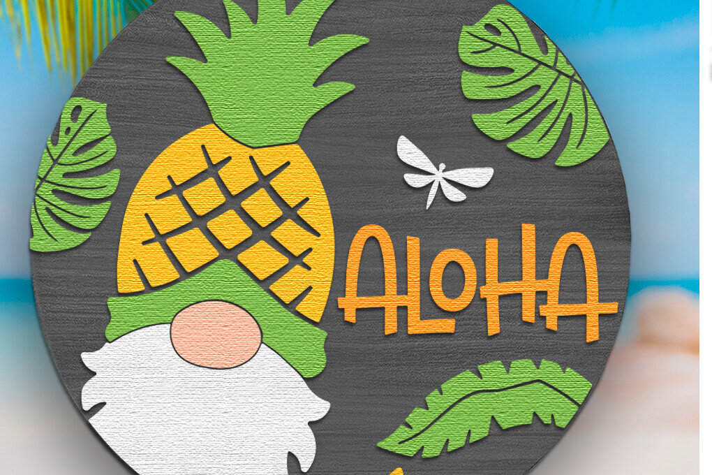 Σετ των 3 Intra απο ξύλο plywood 3mm-4mm πάχος Aloha , κομμένο καλοκαιρινής πινακίδας πόρτας Δίασταση 4x4 cm INTRAFABR-119323130