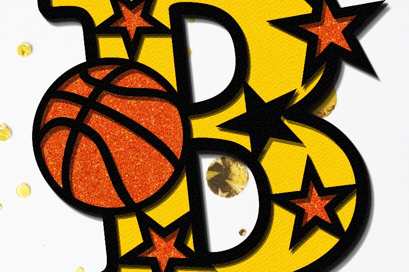 Intra απο ξύλο plywood 3mm-4mm πάχος Alphabet 3D Μπάσκετ Δίασταση 30x20 cm INTRAFABR-76800370