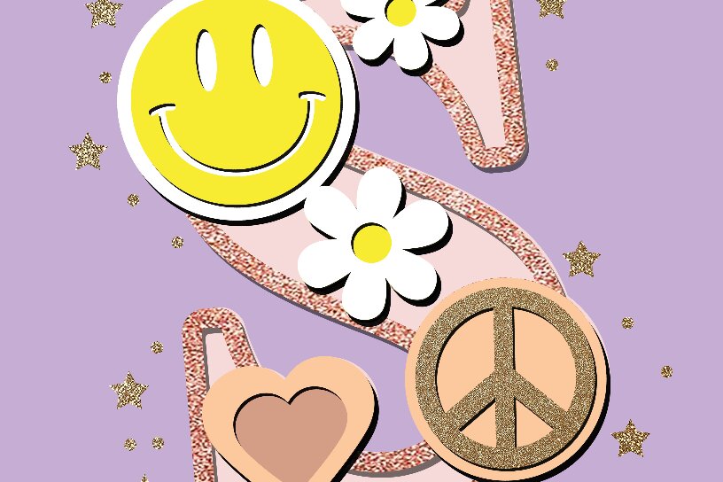 Σετ των 2 Intra απο ξύλο plywood 3mm-4mm πάχος Alphabet 3D Daisy Groovy Δίασταση 15x15 cm INTRAFABR-85774374