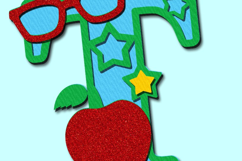 Intra απο ξύλο plywood 3mm-4mm πάχος Alphabet 3D Teacher Δίασταση 30x20 cm INTRAFABR-77097510