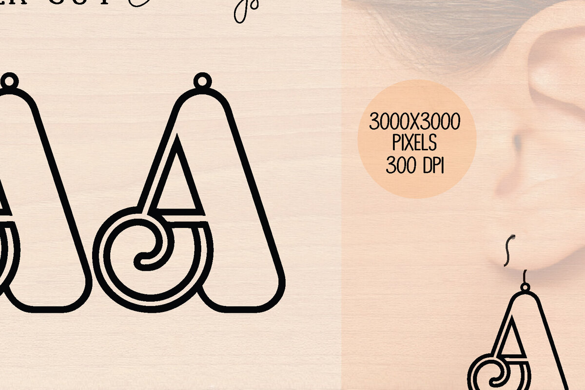 Intra απο ξύλο plywood 3mm-4mm πάχος Alphabet a Wood Earring Cut  Δίασταση 3000x3000 cm INTRAFABR-121778314