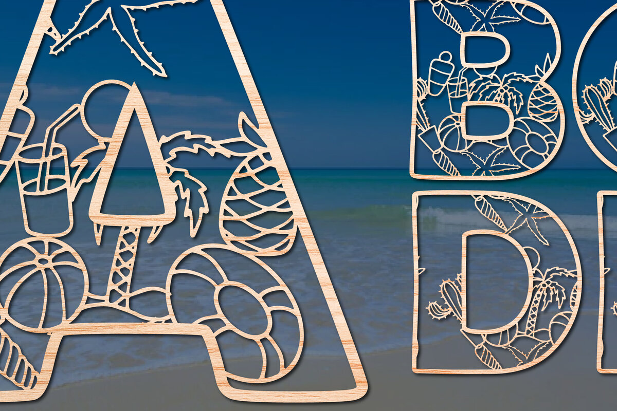 Σετ των 2 Intra απο ξύλο plywood 3mm-4mm πάχος Cut Alphabet a-z με λέιζερ/χαρτί Δίασταση 15x15 cm INTRAFABR-29180002