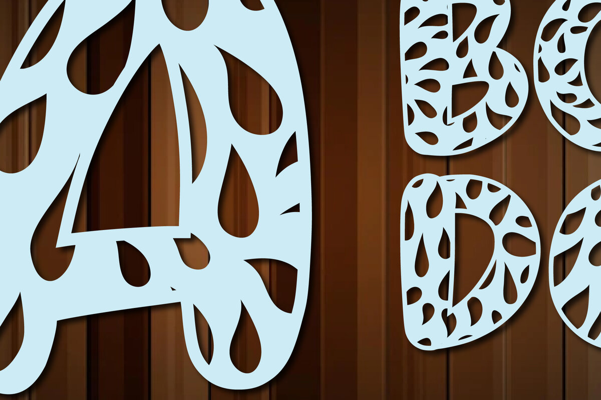 Σετ των 2 Intra απο ξύλο plywood 3mm-4mm πάχος Cut Alphabet a-z με λέιζερ/χαρτί Δίασταση 15x15 cm INTRAFABR-29524279