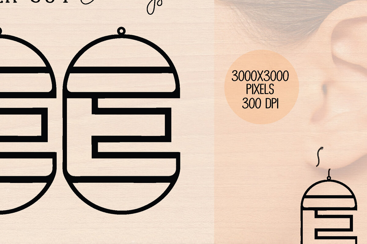 Intra απο ξύλο plywood 3mm-4mm πάχος Ξύλινο σκουλαρίκι Alphabet E Cut  Δίασταση 3000x3000 cm INTRAFABR-121778181