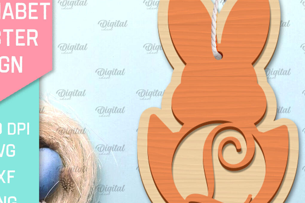 Σετ των 2 Intra απο ξύλο plywood 3mm-4mm πάχος αλφάβητο Πασχαλινό σημάδι. Γράμμα Λ Δίασταση 15x15 cm INTRAFABR-91053211