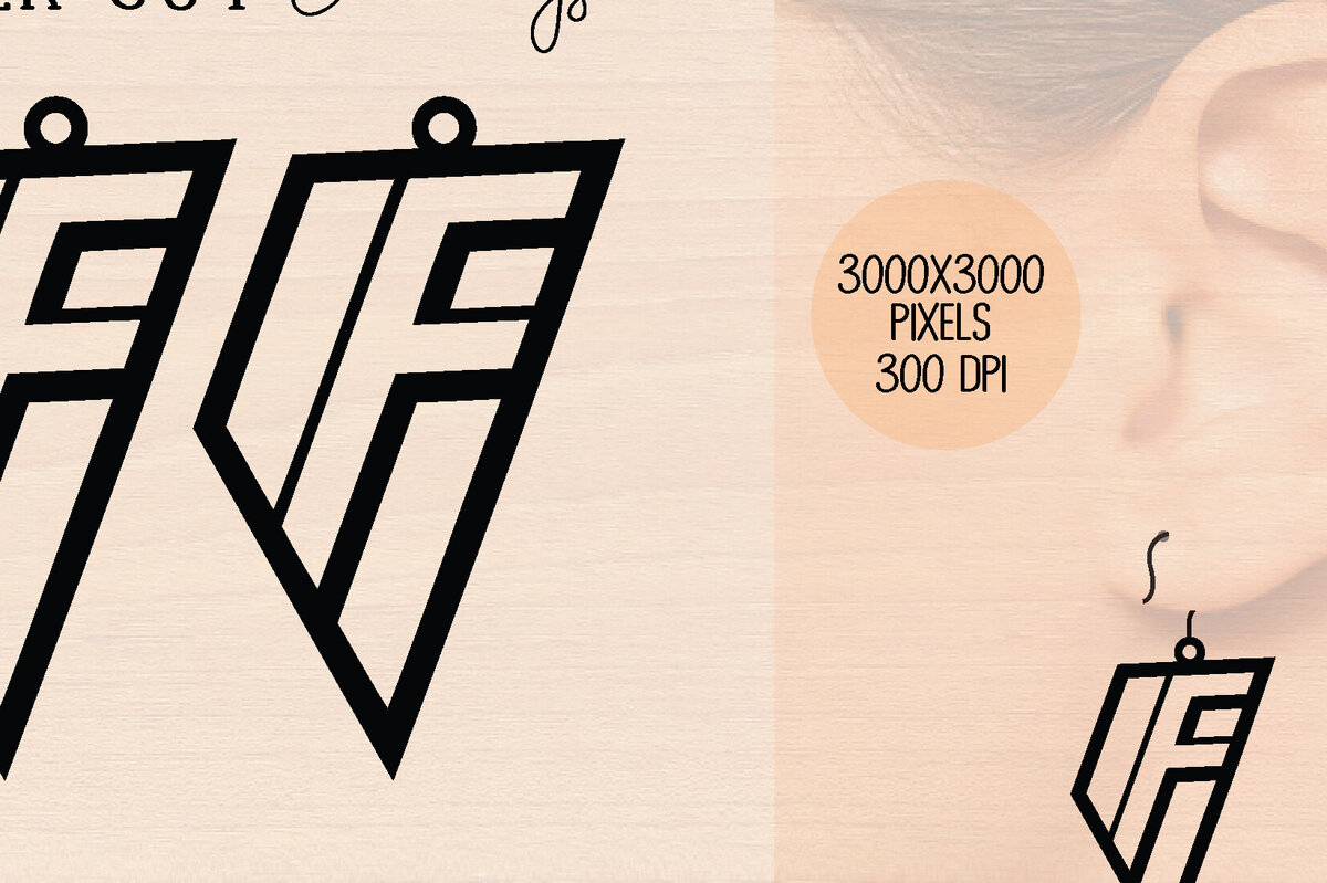 Intra απο ξύλο plywood 3mm-4mm πάχος Alphabet F Ξύλινο σκουλαρίκι με λέιζερ Δίασταση 3000x3000 cm INTRAFABR-121775800