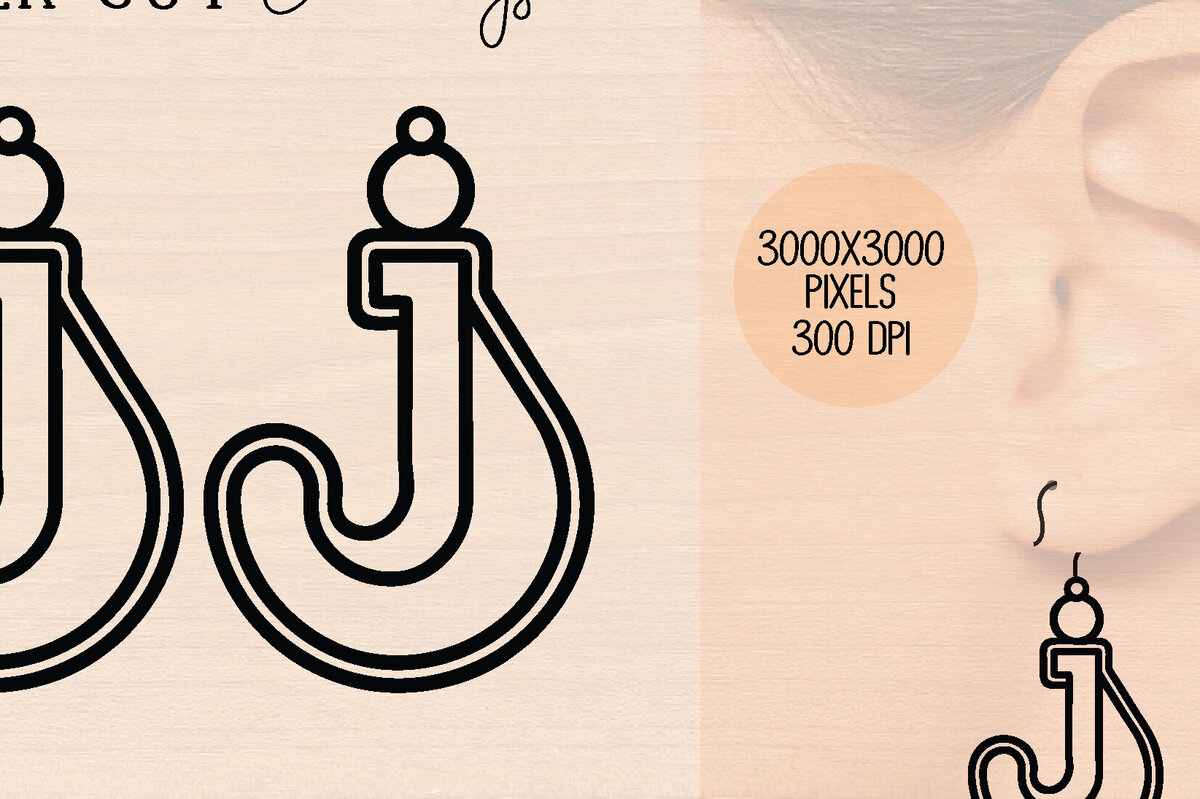 Intra απο ξύλο plywood 3mm-4mm πάχος Ξύλινο σκουλαρίκι Alphabet J Δίασταση 3000x3000 cm INTRAFABR-121775942