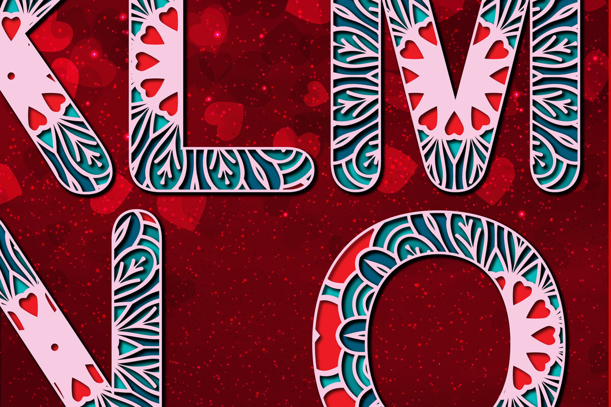 Σετ των 2 Intra απο ξύλο plywood 3mm-4mm πάχος Alphabet K έως O Γράμμα Valentine 3d Δίασταση 15x15 cm INTRAFABR-23657475