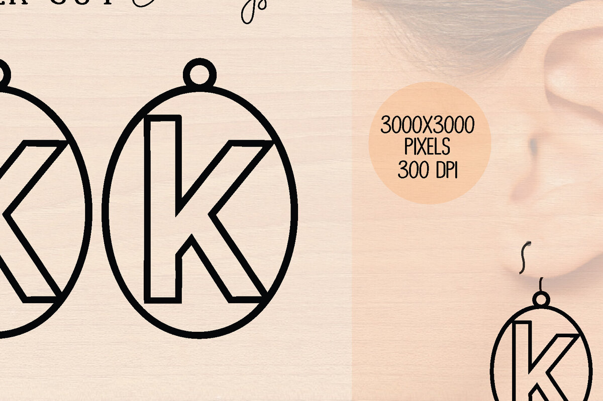 Intra απο ξύλο plywood 3mm-4mm πάχος Ξύλινο σκουλαρίκι Alphabet K Δίασταση 3000x3000 cm INTRAFABR-121778397