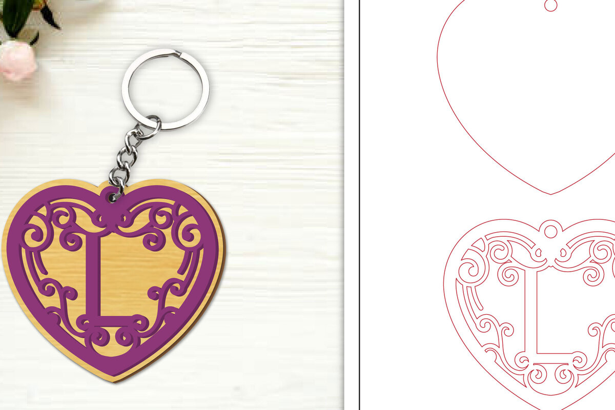 Σετ των 3 Intra απο ξύλο plywood 3mm-4mm πάχος Αλφάβητο Μπρελόκ με λέιζερ γράμμα L Δίασταση 6x6 cm INTRAFABR-99755338