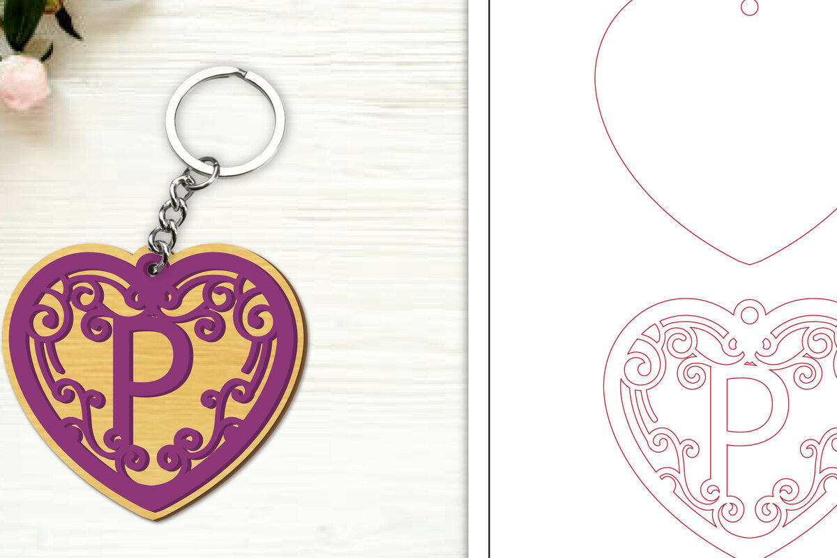 Σετ των 3 Intra απο ξύλο plywood 3mm-4mm πάχος Αλφάβητο Μπρελόκ με λέιζερ γράμμα P Δίασταση 6x6 cm INTRAFABR-99755414