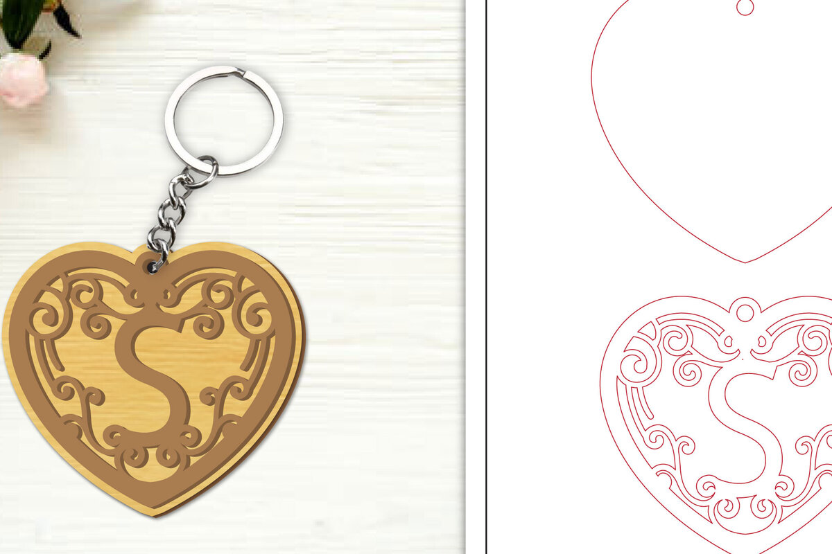 Σετ των 3 Intra απο ξύλο plywood 3mm-4mm πάχος Alphabet Keychain  Letter S Δίασταση 6x6 cm INTRAFABR-99755492