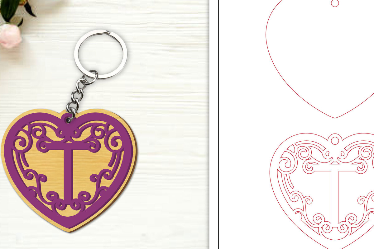 Σετ των 3 Intra απο ξύλο plywood 3mm-4mm πάχος Αλφάβητο Μπρελόκ με λέιζερ γράμμα Τ Δίασταση 6x6 cm INTRAFABR-99755508