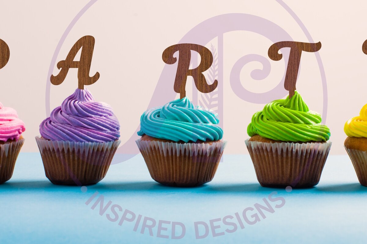 Intra απο ξύλο plywood 3mm-4mm πάχος Γράμματα αλφαβήτου Cupcake , 26 Δίασταση 30x20 cm INTRAFABR-96695808