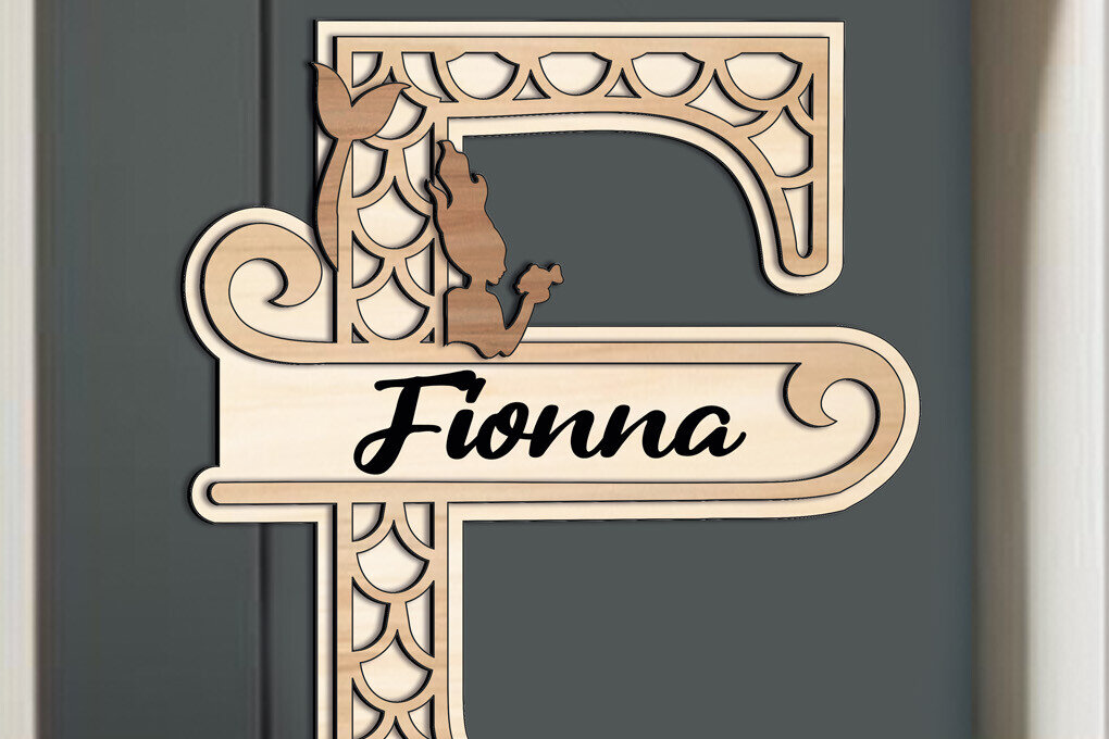 Intra απο ξύλο plywood 3mm-4mm πάχος Γράμμα αλφαβήτου F MermaMaritime Δίασταση 20x30 cm INTRAFABR-122542517