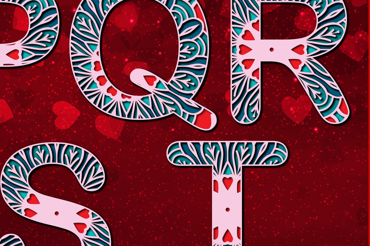 Σετ των 2 Intra απο ξύλο plywood 3mm-4mm πάχος Αλφάβητο P έως T Γράμμα Valentine 3d Δίασταση 15x15 cm INTRAFABR-23672354