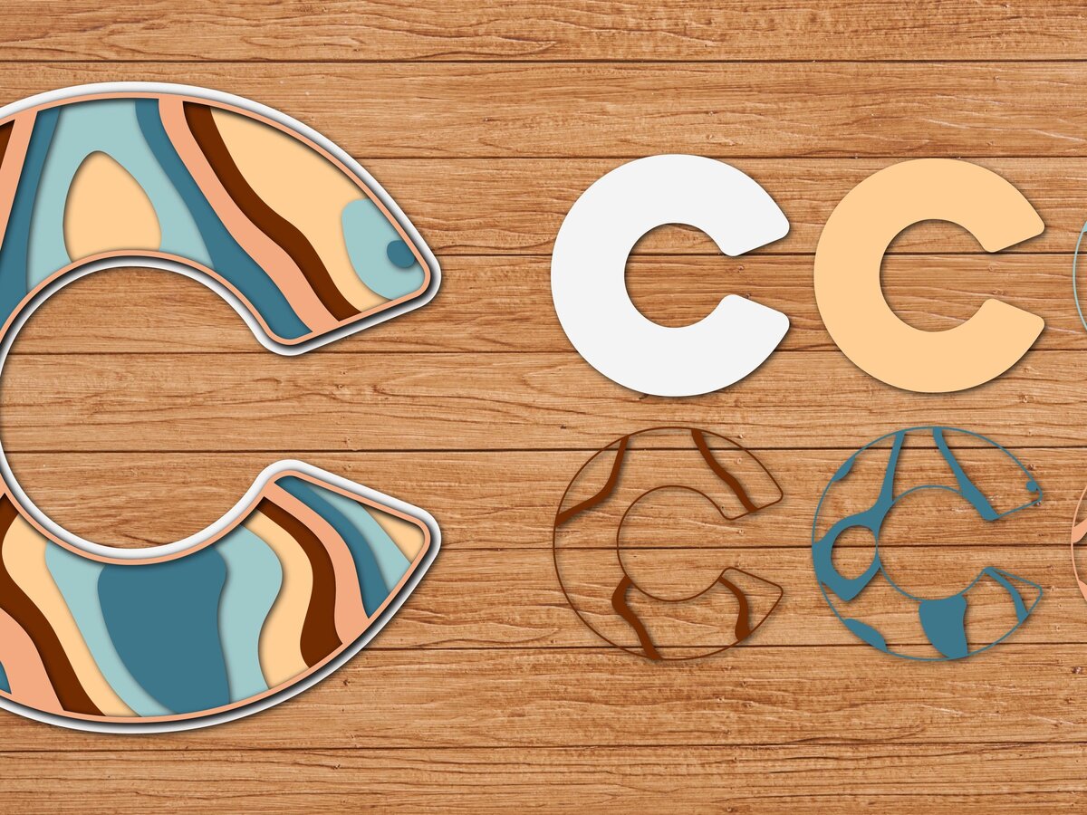 Σετ των 2 Intra απο ξύλο plywood 3mm-4mm πάχος Alphabet Paper Cut 3D Δίασταση 15x15 cm INTRAFABR-40999646