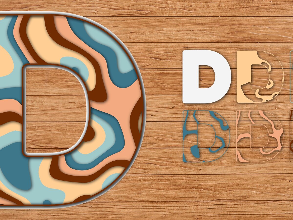 Σετ των 2 Intra απο ξύλο plywood 3mm-4mm πάχος Alphabet Paper Cut 3D Δίασταση 15x15 cm INTRAFABR-40999732