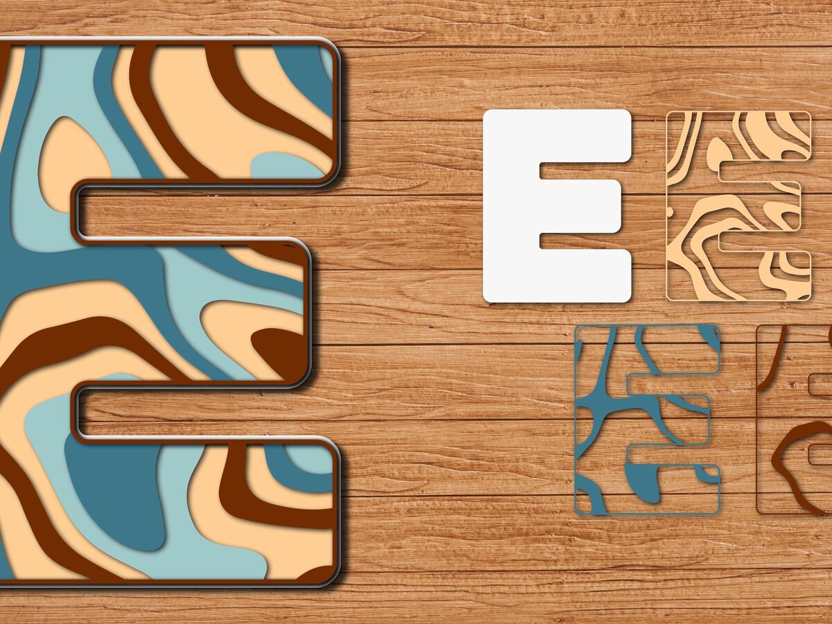 Σετ των 3 Intra απο ξύλο plywood 3mm-4mm πάχος Alphabet Paper Cut 3D Δίασταση 15x15 cm INTRAFABR-41057160