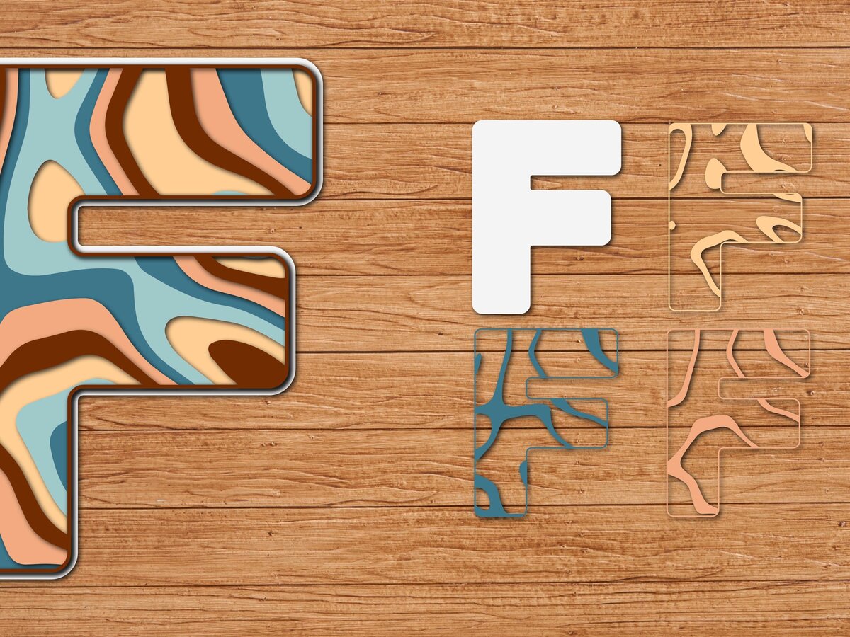 Σετ των 3 Intra απο ξύλο plywood 3mm-4mm πάχος Alphabet Paper Cut 3D Δίασταση 15x15 cm INTRAFABR-41057292