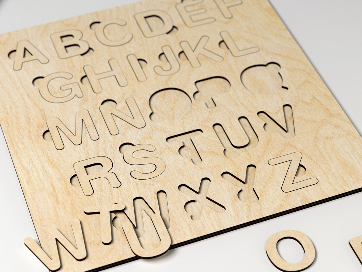 Intra απο ξύλο plywood 3mm-4mm πάχος Alphabet Puzzle Kids - κοπής με λέιζερ Δίασταση 30x20 cm INTRAFABR-27553589