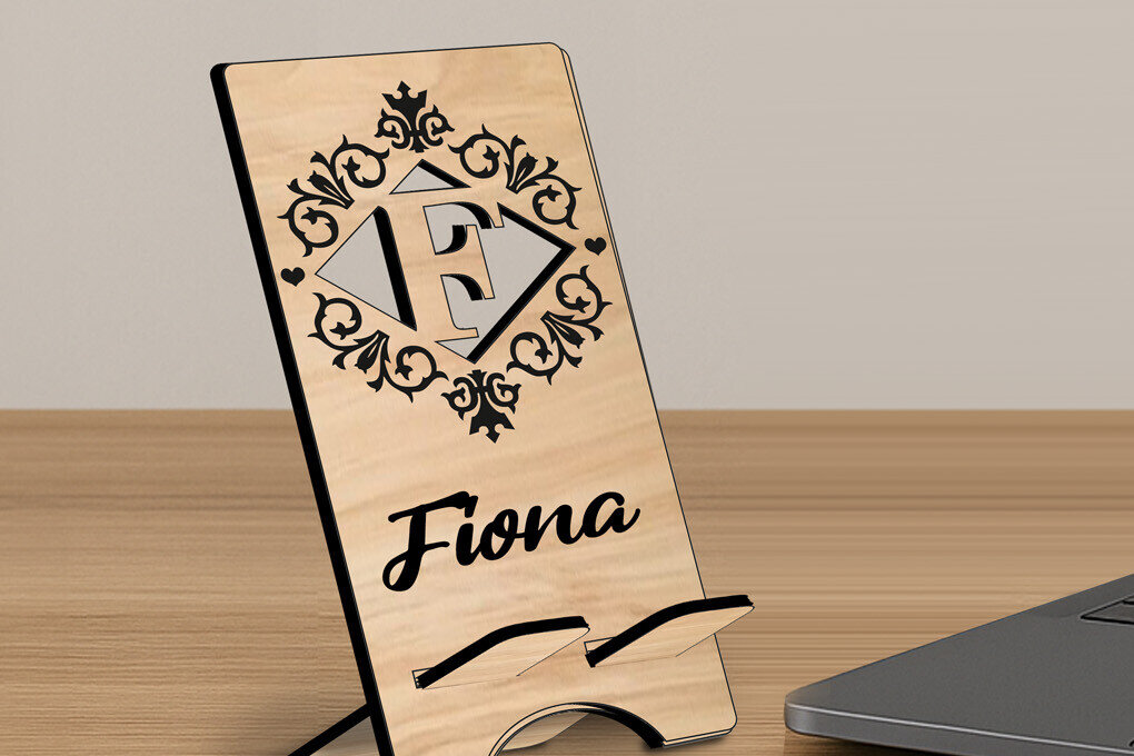 Σετ των 2 Intra απο ξύλο plywood 3mm-4mm πάχος Alphabet Letter F Υποδοχή τηλεφώνου  Δίασταση 15x15 cm INTRAFABR-122808783