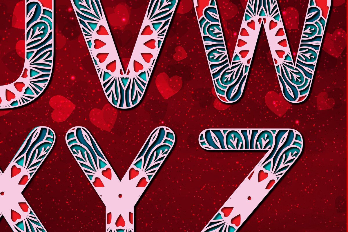 Σετ των 2 Intra απο ξύλο plywood 3mm-4mm πάχος Αλφάβητο U έως Ω Γράμμα Valentine 3d Δίασταση 15x15 cm INTRAFABR-23676106