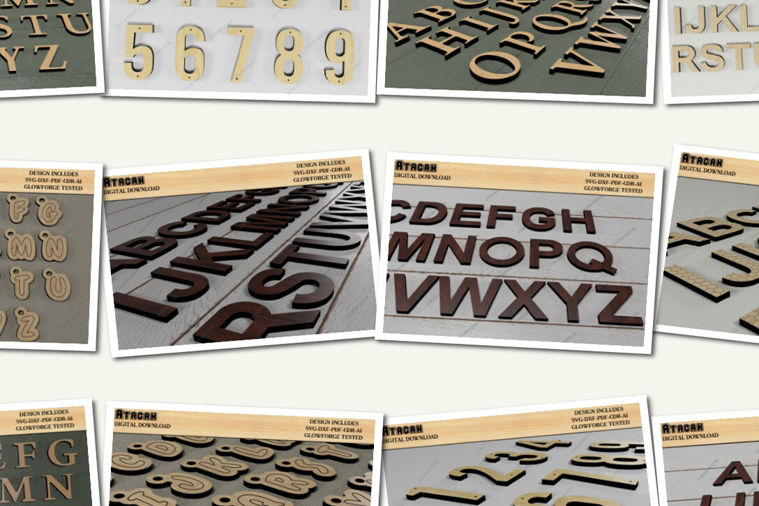 Intra απο ξύλο plywood 3mm-4mm πάχος Αλφάβητο κεφαλαία γράμματα και αριθμοί Δίασταση 30x20 cm INTRAFABR-68567163