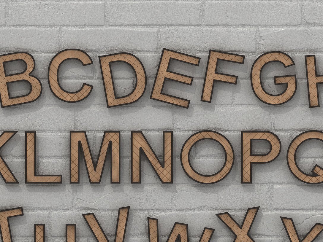 Intra απο ξύλο plywood 3mm-4mm πάχος Σχέδια κοπής με ξύλινα γράμματα αλφαβήτου Δίασταση 30x20 cm INTRAFABR-39070644