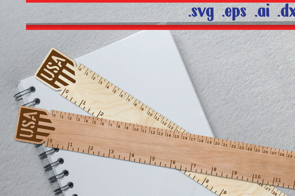 Intra απο ξύλο plywood 3mm-4mm πάχος America Ruler - USA Ruler Δίασταση 30x30 cm INTRAFABR-118256816