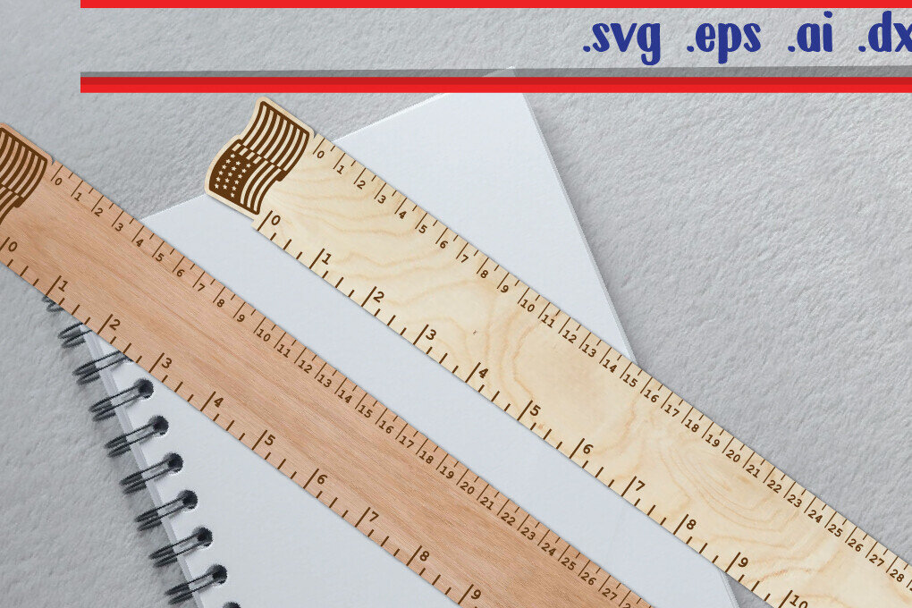 Intra απο ξύλο plywood 3mm-4mm πάχος America Ruler - USA Ruler Δίασταση 30x30 cm INTRAFABR-118553516