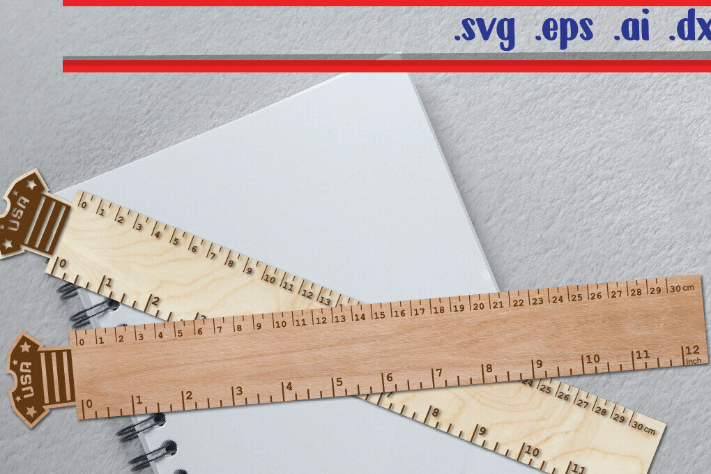 Intra απο ξύλο plywood 3mm-4mm πάχος America Ruler - USA Ruler Δίασταση 30x30 cm INTRAFABR-120011092