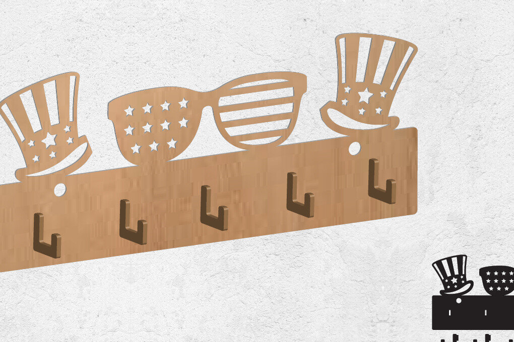 Intra απο ξύλο plywood 3mm-4mm πάχος Κρεμάστρα τοίχου America, Κρεμάστρα ρούχων τοίχου Δίασταση 30x20 cm INTRAFABR-121103068