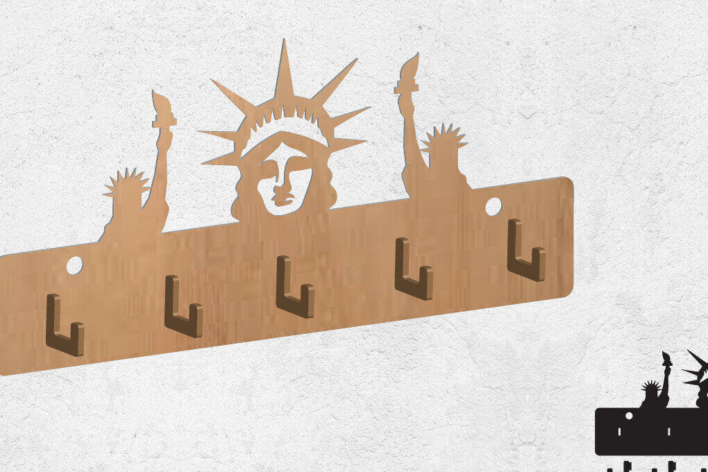 Intra απο ξύλο plywood 3mm-4mm πάχος Κρεμάστρα τοίχου America, Κρεμάστρα ρούχων τοίχου Δίασταση 30x20 cm INTRAFABR-121868372