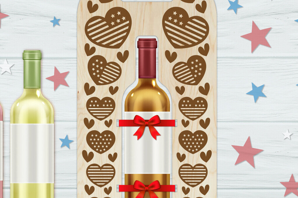 Intra απο ξύλο plywood 3mm-4mm πάχος Βάση μπουκαλιών κρασιού Αμερικής | 4 Ιουλίου Δίασταση 30x20 cm INTRAFABR-123386570