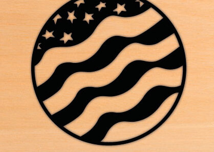 Intra απο ξύλο plywood 3mm-4mm πάχος κοπής με λέιζερ τέχνης τοίχου αμερικανικής σημαίας Δίασταση 40x40 cm INTRAFABR-69862687