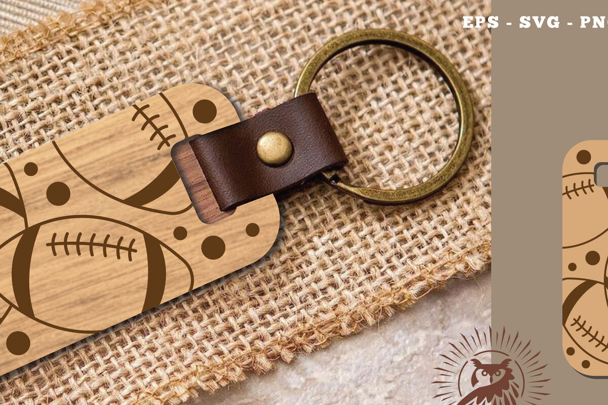 Σετ των 3 Intra απο ξύλο plywood 3mm-4mm πάχος Μπρελόκ με λέιζερ αμερικανικού ποδοσφαίρου 1 Δίασταση 6x6 cm INTRAFABR-116153311