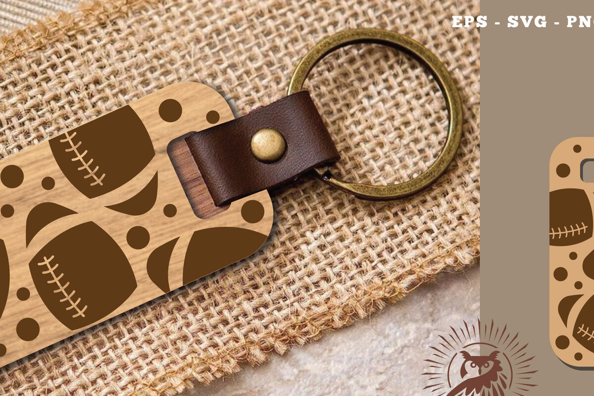 Σετ των 3 Intra απο ξύλο plywood 3mm-4mm πάχος Μπρελόκ με λέιζερ αμερικανικού ποδοσφαίρου 2 Δίασταση 6x6 cm INTRAFABR-116153358