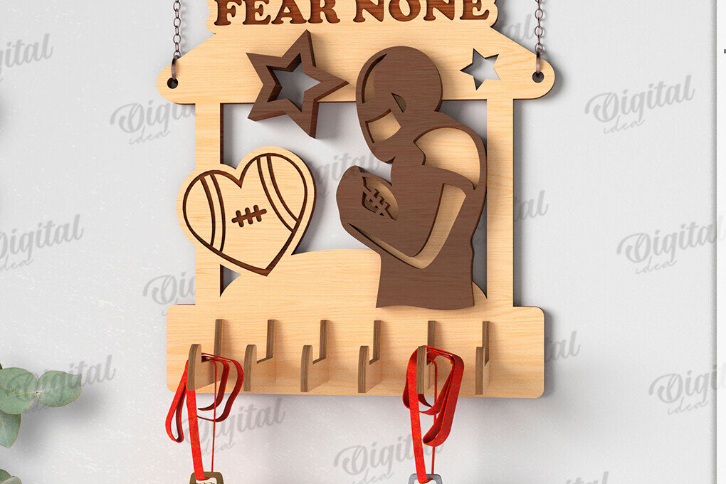 Intra απο ξύλο plywood 3mm-4mm πάχος Κάτοχος μεταλλίου αμερικανικού ποδοσφαίρου  Δίασταση 30x20 cm INTRAFABR-119316920