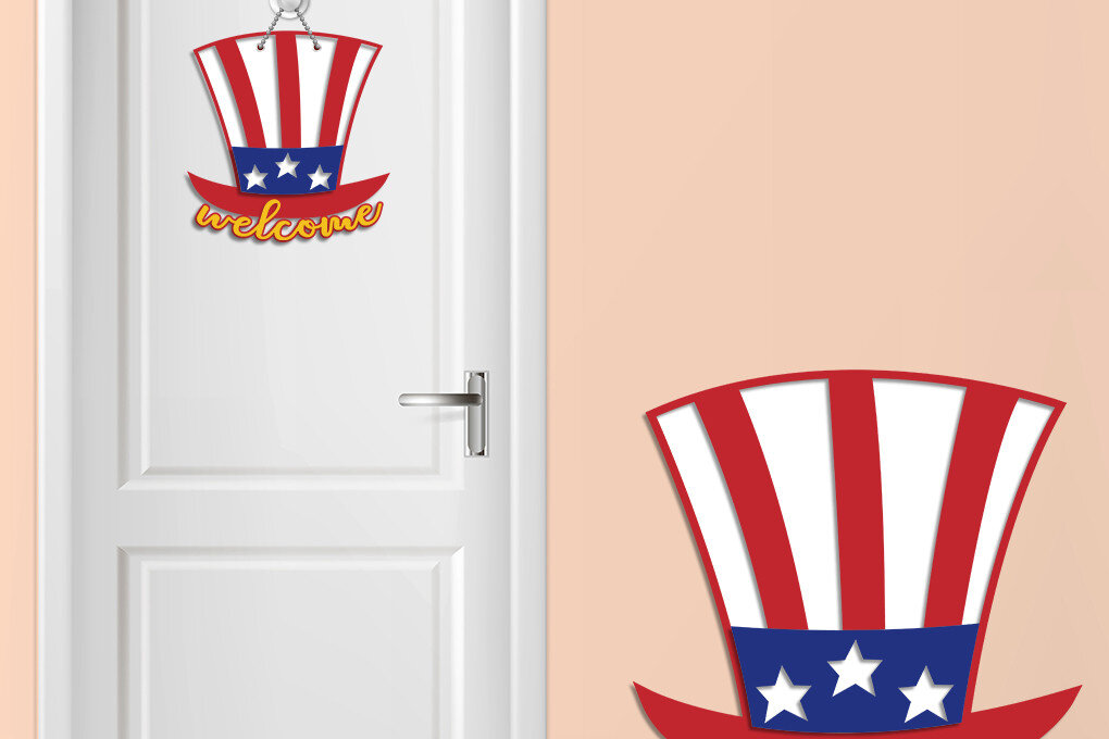 Intra απο ξύλο plywood 3mm-4mm πάχος American Hat Layered Door Sign - Eps Δίασταση 30x20 cm INTRAFABR-30575860