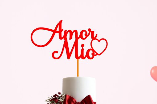 Σετ των 2 Intra απο ξύλο plywood 3mm-4mm πάχος Amor Mio Cake Topper Δίασταση 15x15 cm INTRAFABR-89407708