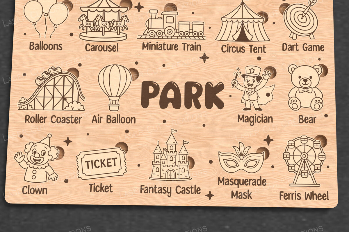 Intra απο ξύλο plywood 3mm-4mm πάχος Λούνα Παρκ Puzzle Δίασταση 30x20 cm INTRAFABR-123160896