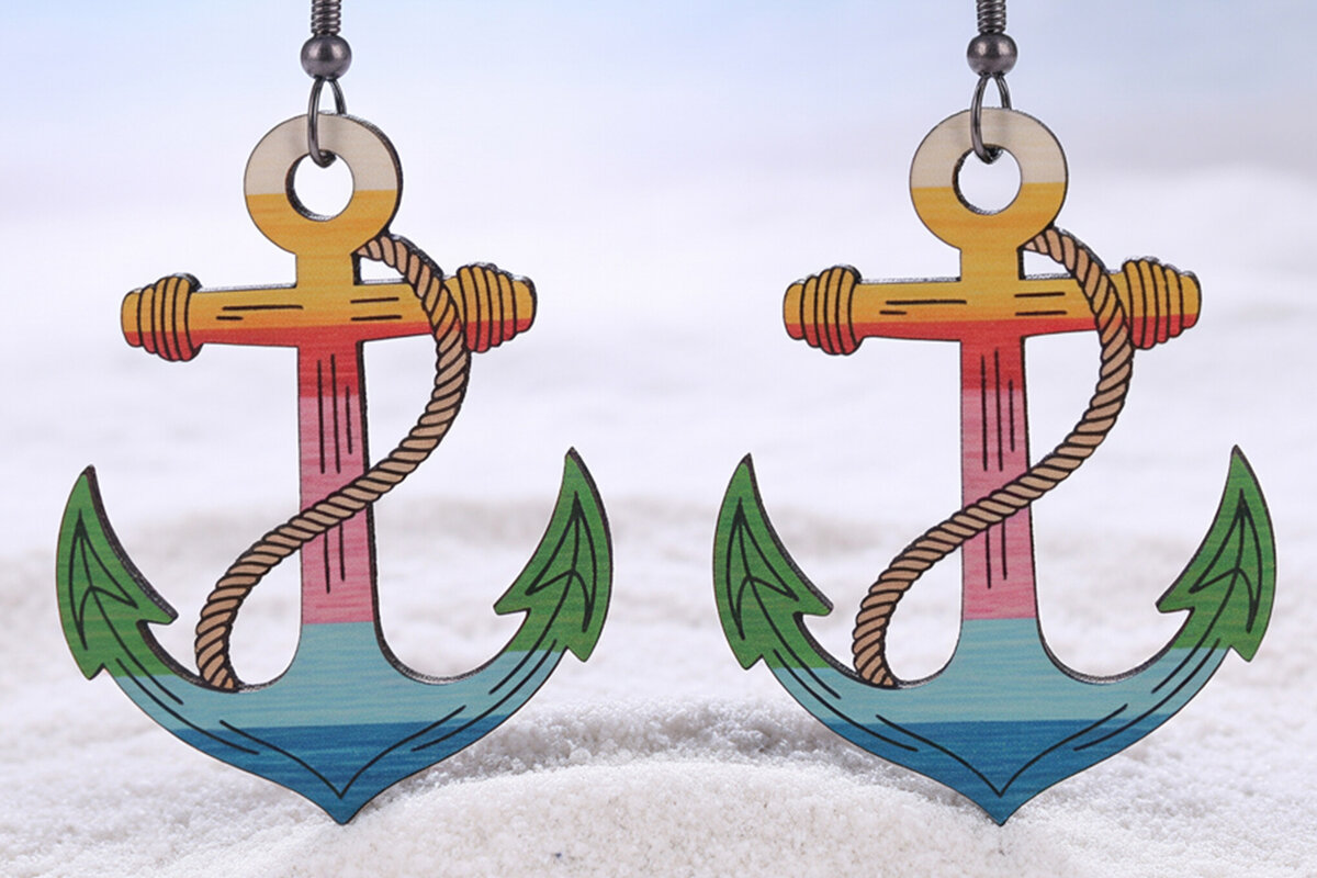 Σετ των 3 Intra απο ξύλο plywood 3mm-4mm πάχος Anchor Earrings File Δίασταση 3x3 cm INTRAFABR-121577272