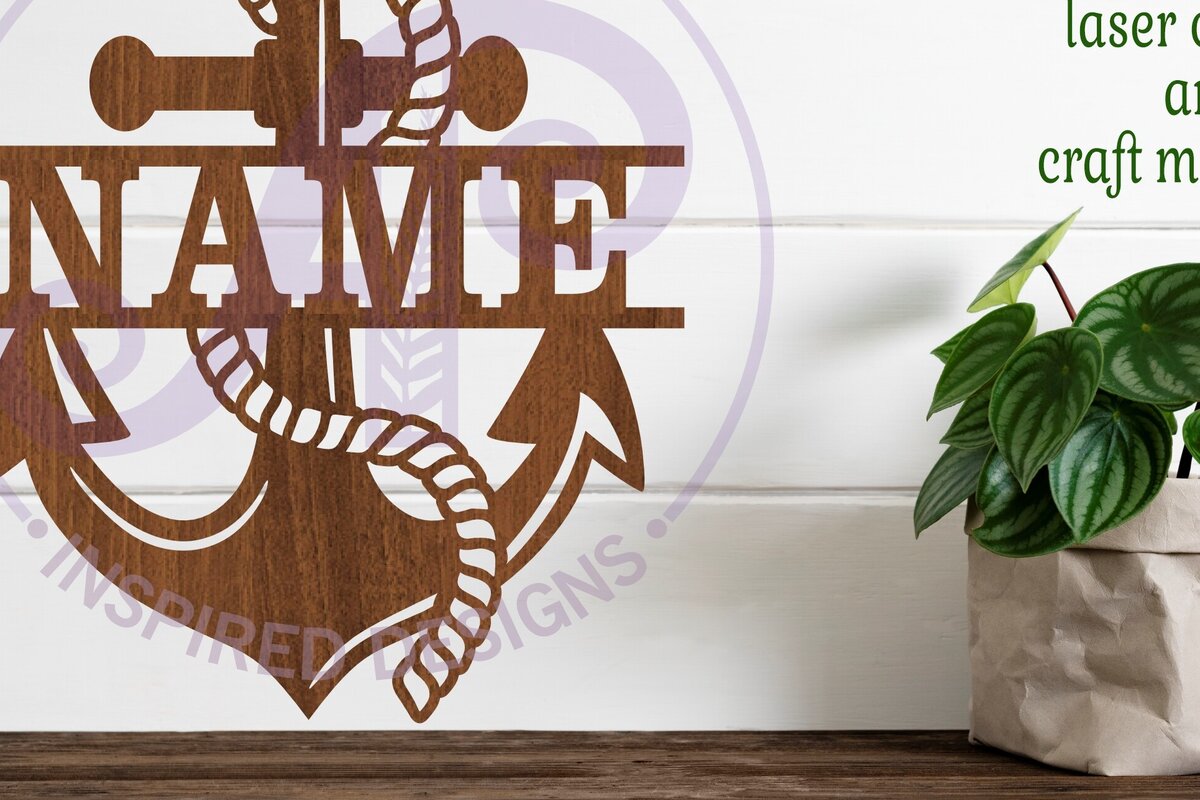 Σετ των 3 Intra απο ξύλο plywood 3mm-4mm πάχος Anchor Two Layer Name Sin Δίασταση 6x6 cm INTRAFABR-99023755