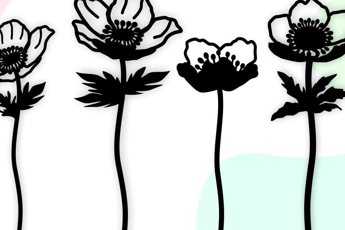 Intra απο ξύλο plywood 3mm-4mm πάχος Anemones Flowers , Botanical Leaf Δίασταση 26x26 cm INTRAFABR-32217478