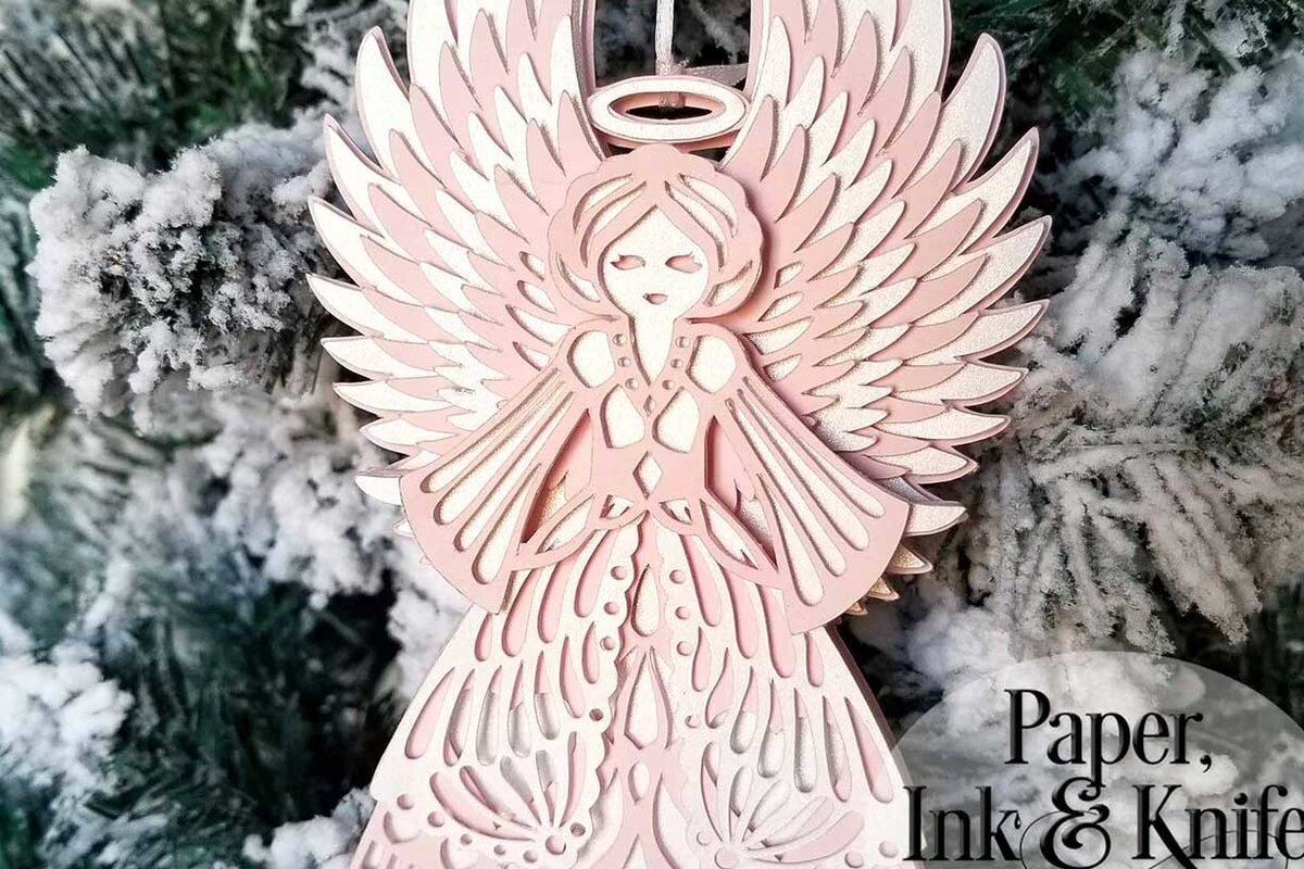 Σετ των 2 Intra απο ξύλο plywood 3mm-4mm πάχος Πρότυπο διακοσμήσεων με τρισδιάστατο χαρτί αγγέλου Δίασταση 15x15 cm INTRAFABR-17488011