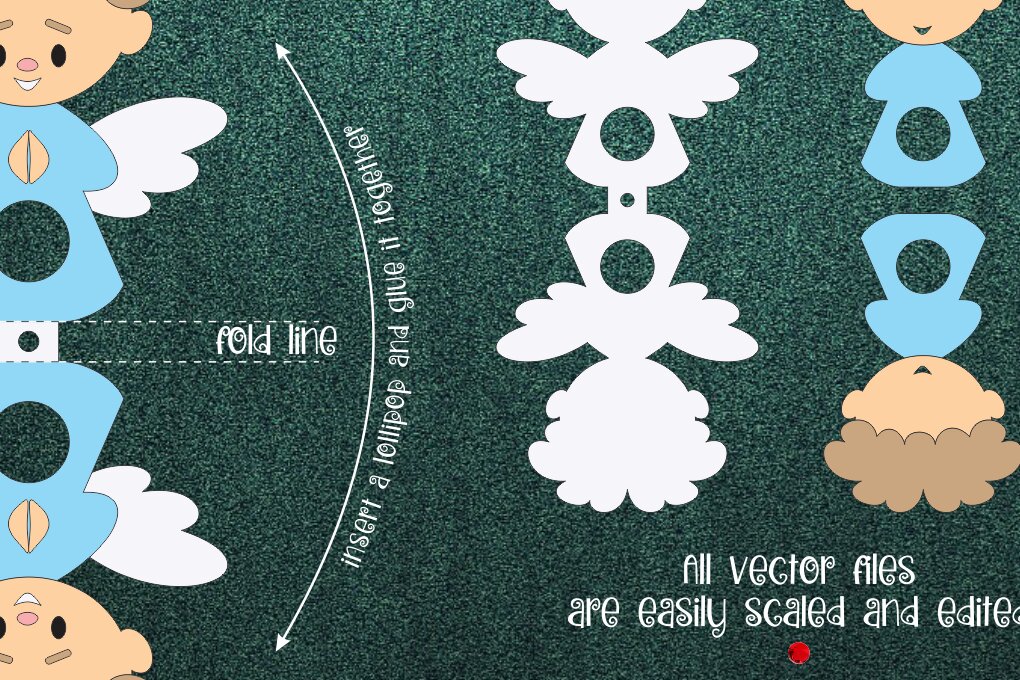 Σετ των 2 Intra απο ξύλο plywood 3mm-4mm πάχος Πρότυπο θήκης για γλειφιτζούρι Angel Boy Δίασταση 30x20 cm INTRAFABR-21587727