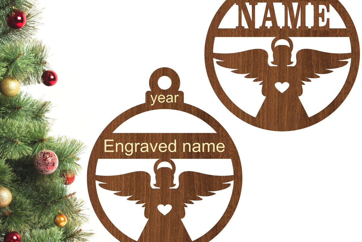 Σετ των 3 Intra απο ξύλο plywood 3mm-4mm πάχος Χριστουγεννιάτικο στολίδι Angel Δίασταση 3x3 cm INTRAFABR-77300797