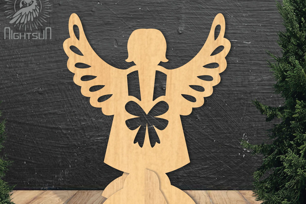 Intra απο ξύλο plywood 3mm-4mm πάχος Angel Διακόσμηση σπιτιού Δίασταση 15x15 cm INTRAFABR-112551439